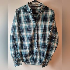 Denver Hayes Shirt Men's Small Plaid Long Sleeve Button Down